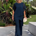 Rosaleen | Relaxed Layered Top and Wide Leg Pants Set