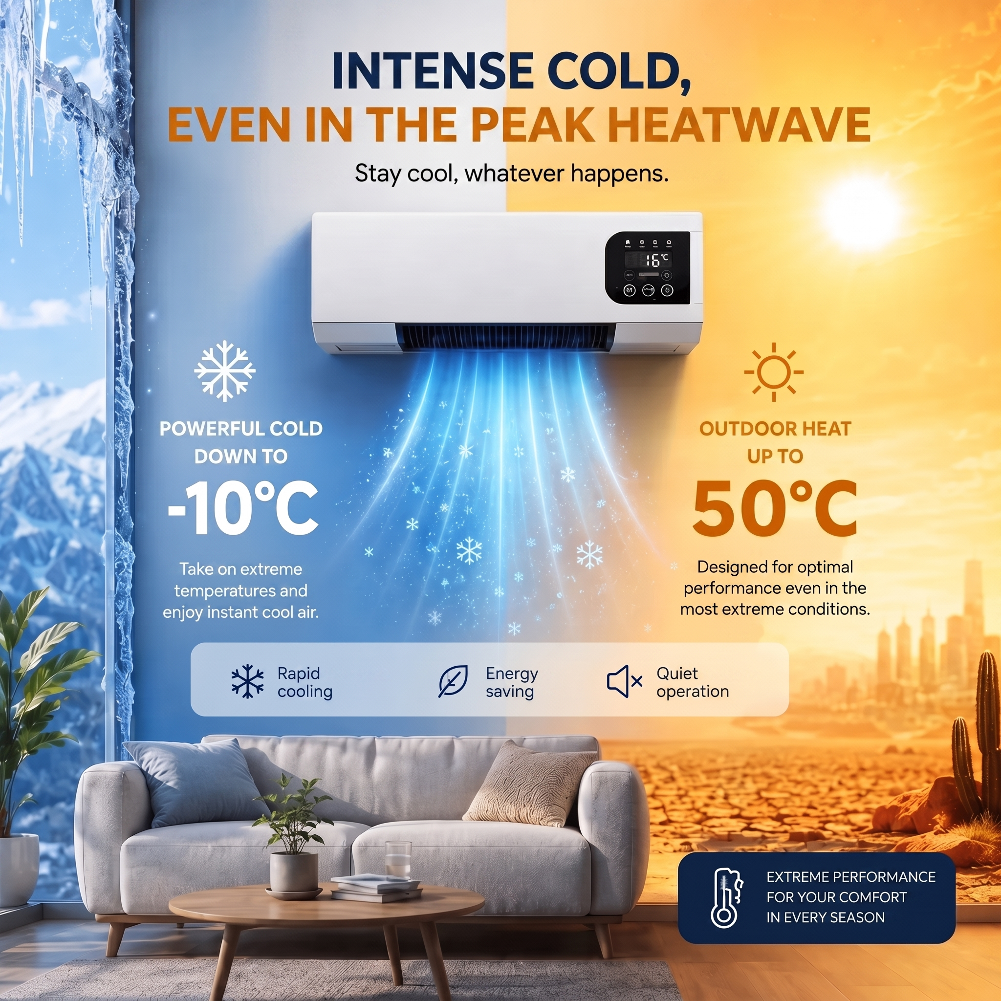 Wall Mounted Fan Heater 2000W with Remote Control